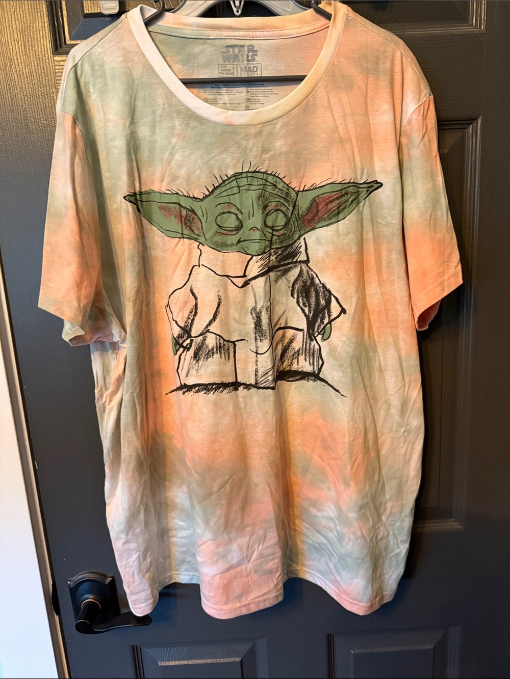 Star Wars Grogu Tie-Dye Tee in Green and Peach